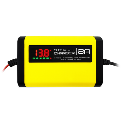 CARREGADOR DE BATERIA AUTOMOTIVO SMART CHARGER 2AH BIVOLT 12V 35W