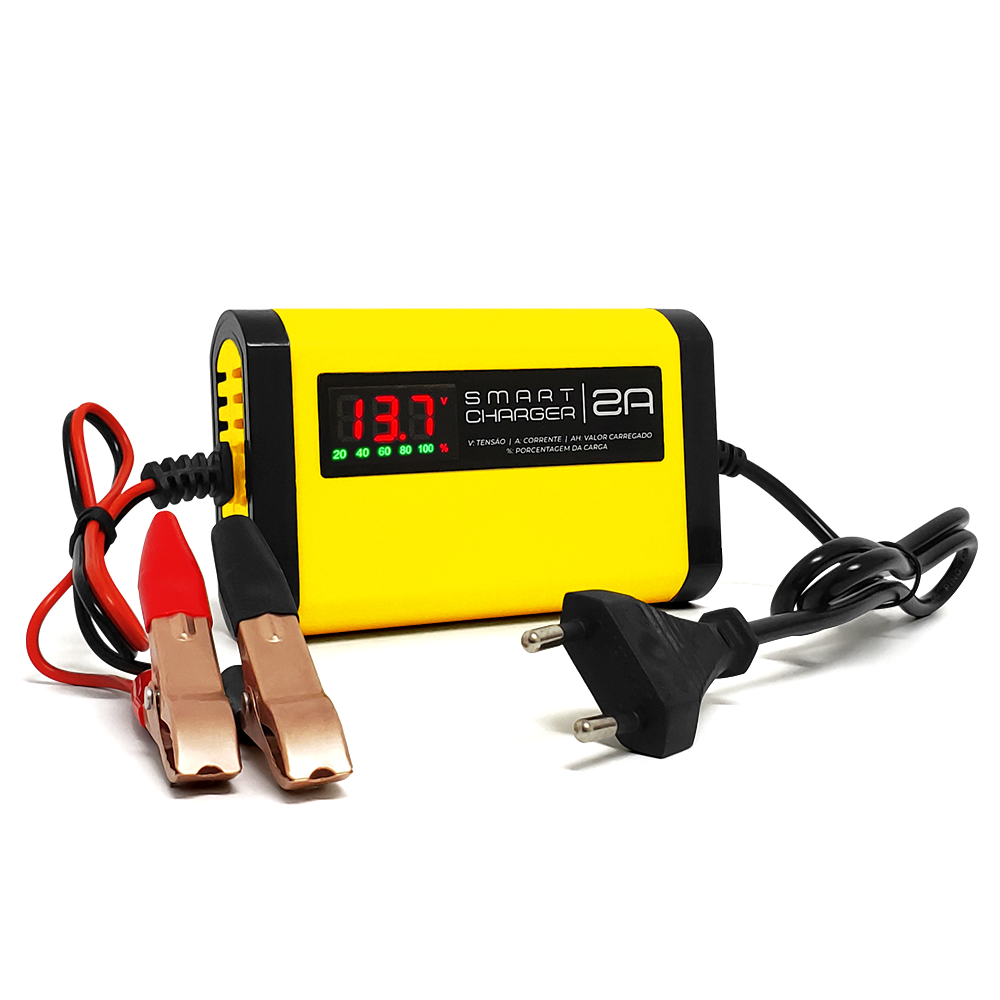 CARREGADOR DE BATERIA AUTOMOTIVO SMART CHARGER 2AH BIVOLT 12V 35W